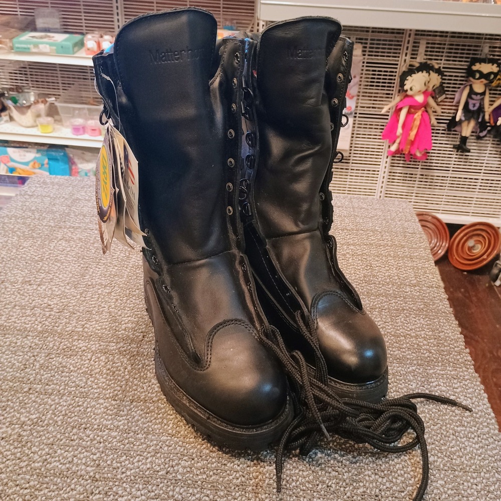 Matterhorn 1949 Mens 8 W Black Leather Waterproof Insulated Vibram Boots USA